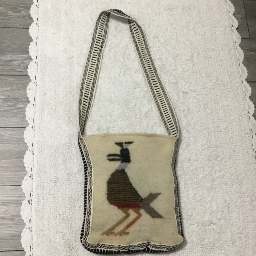 Vintage Boho Handmade Wool Bird Crossbody Bag